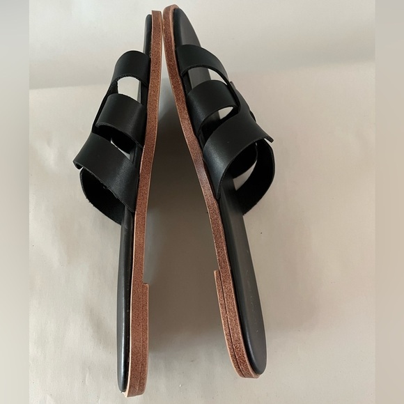 Nautica Woven Black Leather Slip on Slide Mule Sandal size Euro 40 US 9-9.5 - Picture 4 of 8